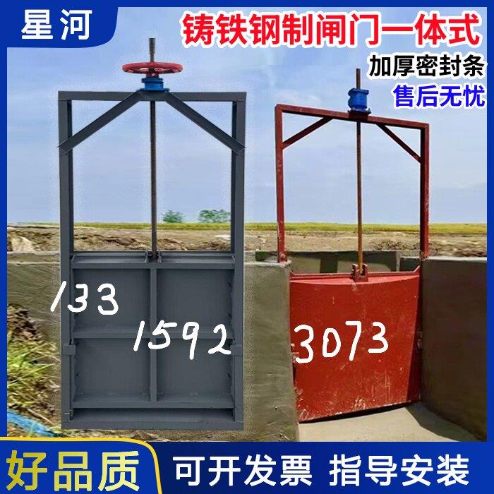 铸铁闸门 启闭机机闸一体PGZ渠道河道水闸污水手电筒镶铜钢制圆拍