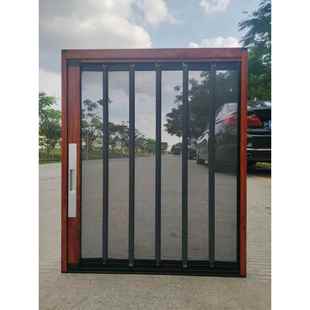 窄边金隐门折叠推拉式 隐形纱门防蚊防盗风琴伸缩纱门提供上门服务