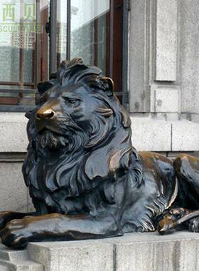 铜雕欧洲狮工厂各种铸铜欧式铜狮子银行门口铜汇丰狮铜制黄铜