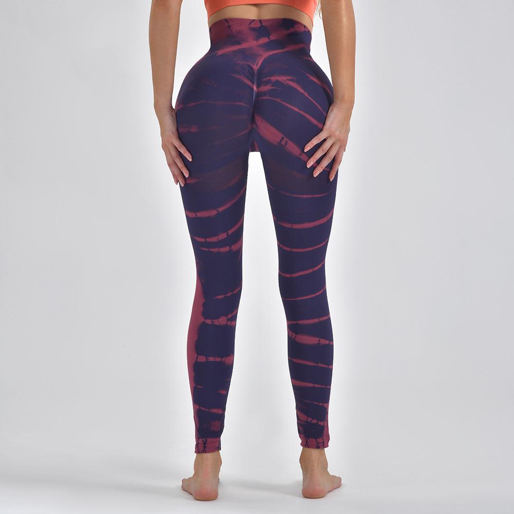 Tie-dyed nylon yoga pants hand-painted personalized