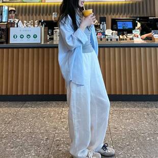 夏日穿搭一整套2026松弛高级感韩系减龄绝美俏皮防晒衬衫裤子套装
