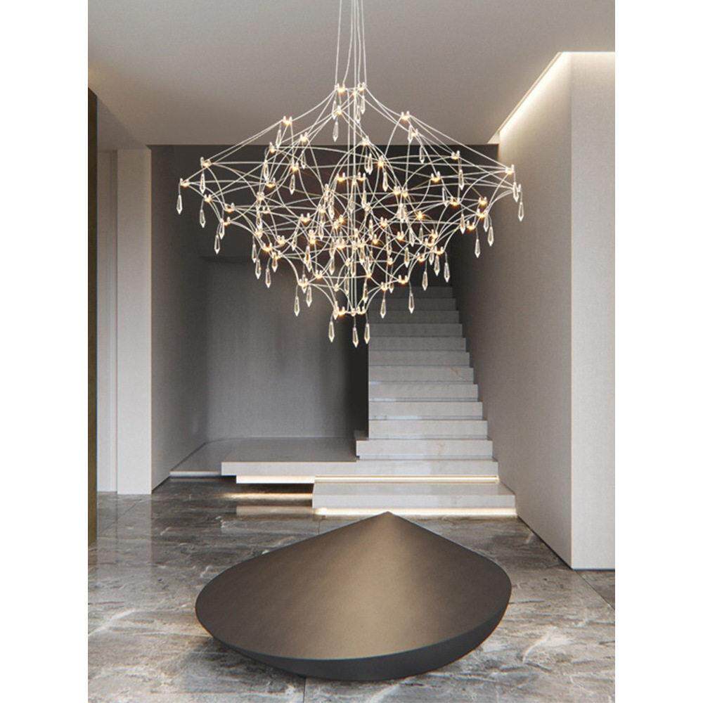 新款2025客厅吊灯高级感大厅满天星萤火虫光立方艺术餐厅卧室灯饰