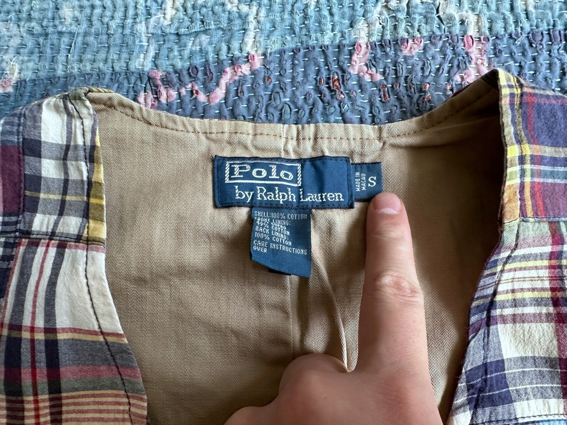 Polo Ralph Lauren Patchwork Plaid Vest — detail