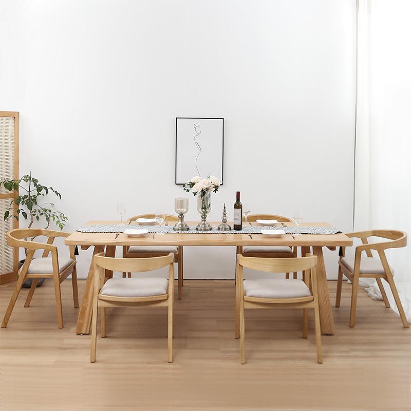 纯实木出租屋实木餐桌椅小户型长方形原木吃饭桌工作室手工工作台