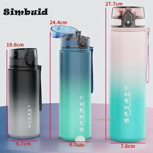 1 Liter Large Capacity Sports Water Bottle Leak Proof Colorf