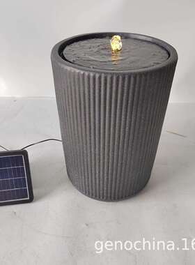 现代个性创意条纹喷泉家庭庭院流水工艺品流水摆件太阳能款-5