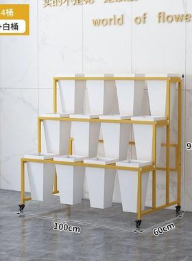 店鲜花展架示架花多层阶式花移动MUT摆梯地摊网红花桶可移动