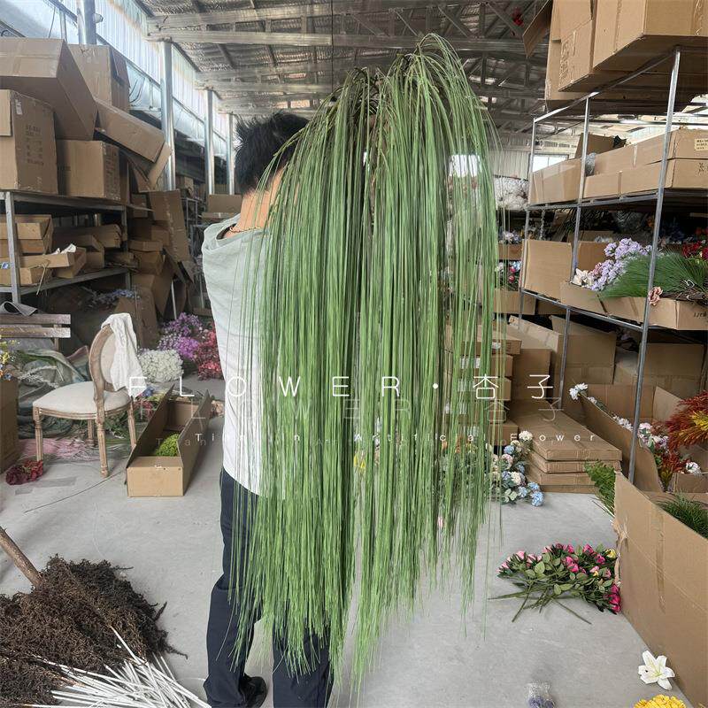 一帘幽梦垂吊绿植绿叶婚庆软装装饰假花大垂柳藤蔓钢丝藤条