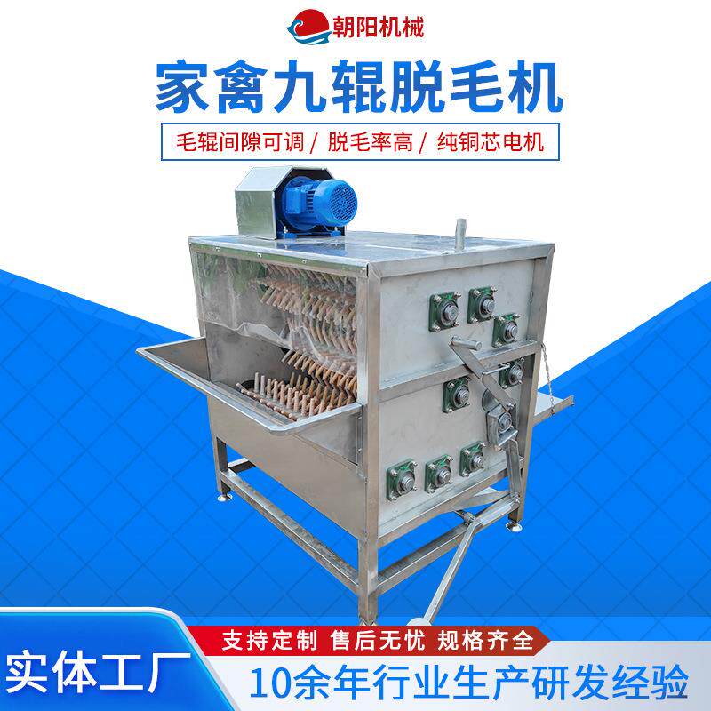 家禽屠宰小型脱毛机厂家直供鸡鸭鹅脱毛单机设备九轴禽类脱毛机