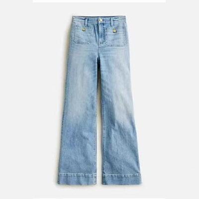 Womens Wide Leg Jeans High Waisted Stretchy Baggy Loose