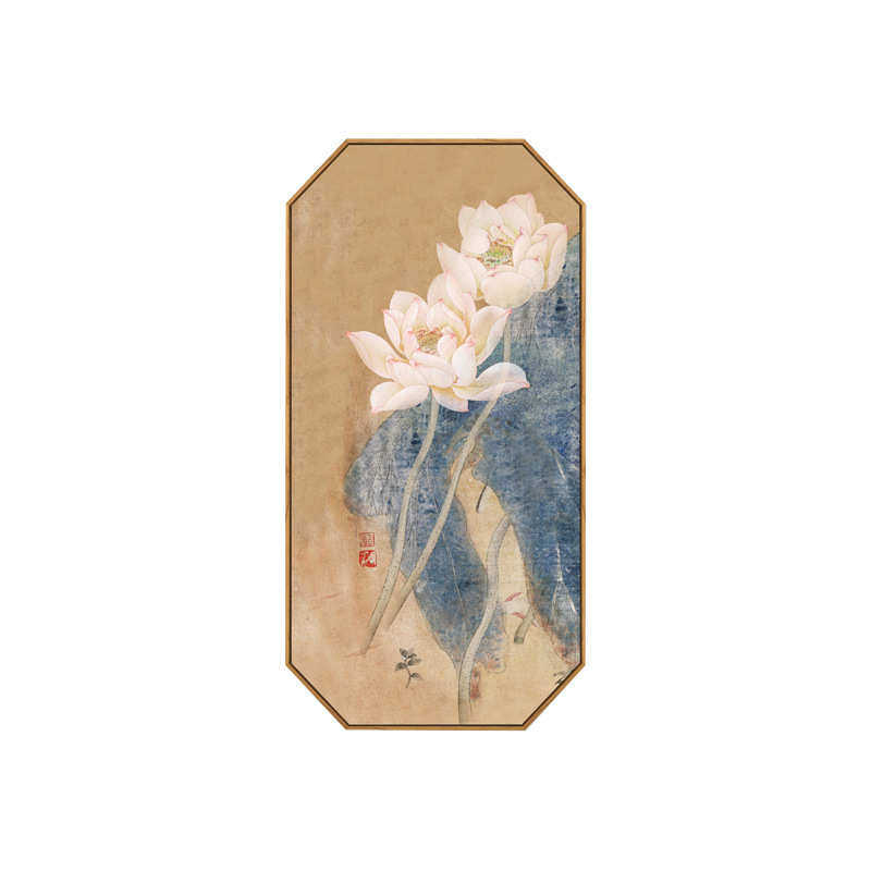 书房版茶室装饰画梅玄关花鸟 禅意新中国古风挂画中式墙画竖壁画