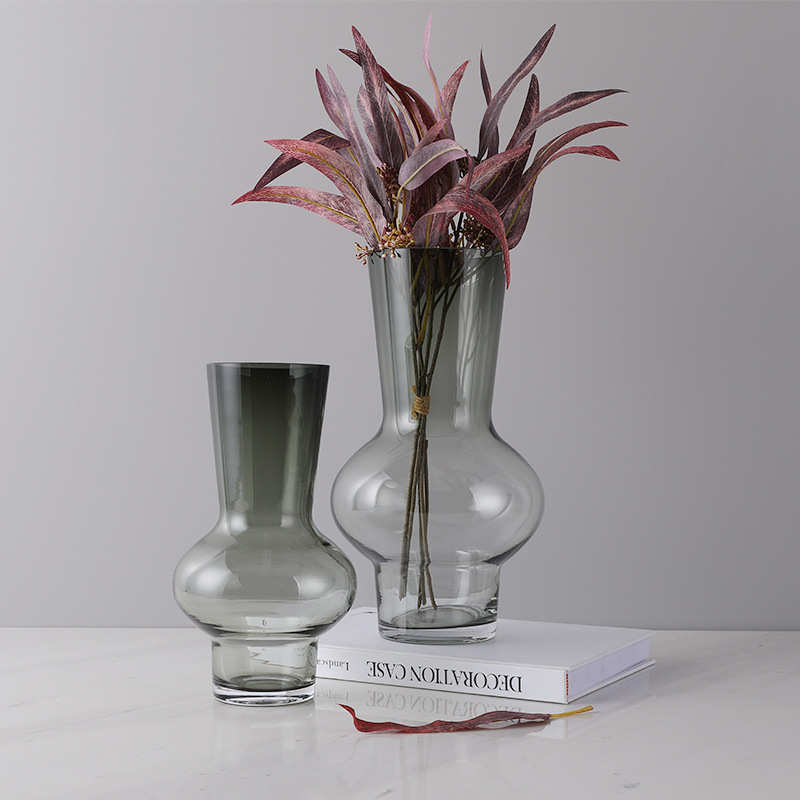 简约透明玻璃花瓶酒店客房玄关装饰品家用电视柜客厅家居摆件