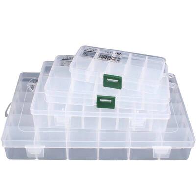Transparent multi grid storage box electronic component box