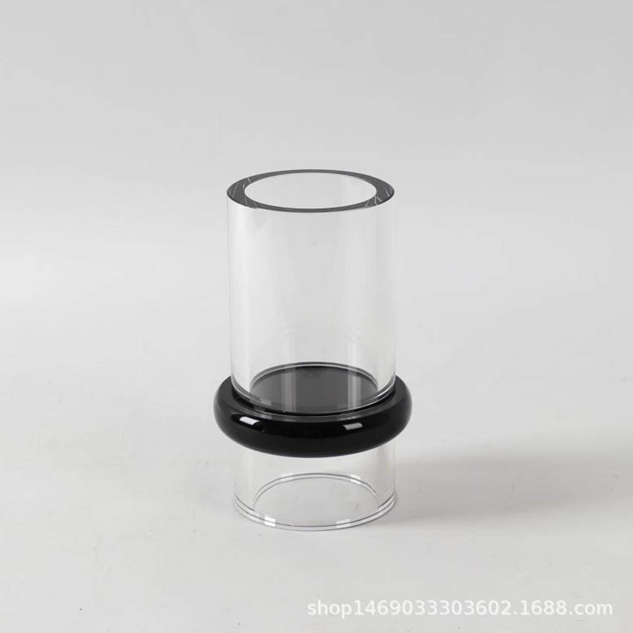 样板房轻奢摆件餐桌售楼处水晶插花高档花器花瓶现代简约客厅摆设