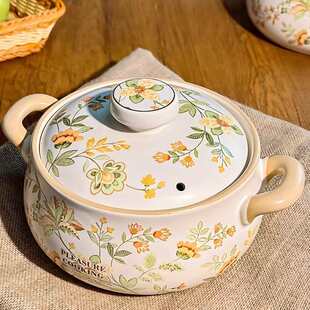 华丽斯砂锅种花家的土味生活炖锅干烧不裂煲仔饭白色陶瓷高颜值