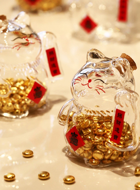 招财猫密封罐金元宝黄金瓶储物罐