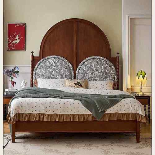 本来就复古「巴黎旧梦床」美式中古实木床米公主床主卧法式床