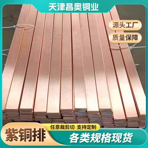 铜排生产厂家 10*10-300T2接地紫铜排水冷铜排镀锡铜排