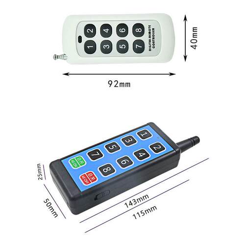 热销八路无线遥控开关12V24V60V 多功能8路接收控制器八键摇控发