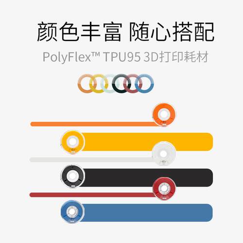 PolyFlex TPU95柔性3D打印耗材有弹性更兼容3D耗材 1.75mm和2.85m