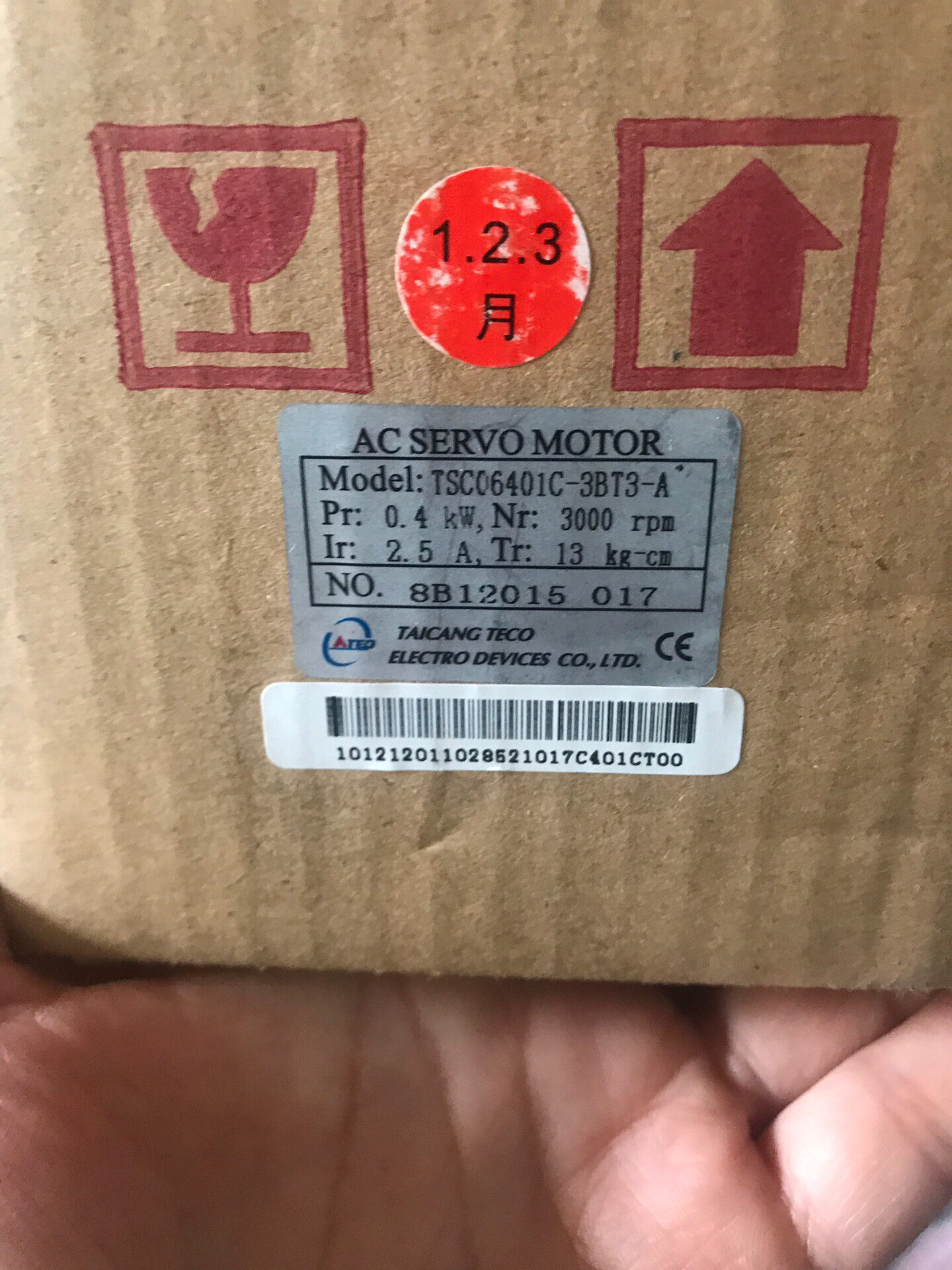 库存全新带包装东元伺服电机TSC06401C-3BT3-A