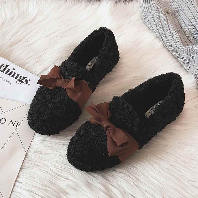 高档2024新款毛鞋1女豆冬毛外穿厚底加绒棉鞋羊羔毛豆鞋大码女鞋4