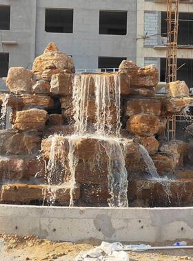 假山千层石大型原石造景喷泉瀑布流水池园林盆景庭院景观装饰石雕