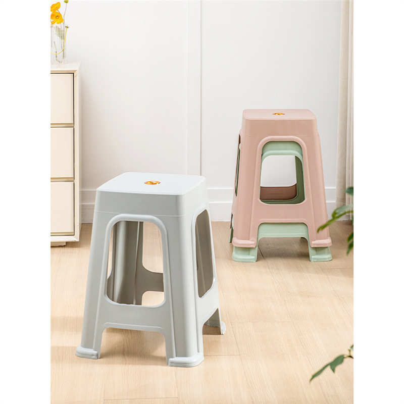 加厚塑料凳子家用客厅餐桌高板凳成人方凳可叠放胶登子餐厅备用