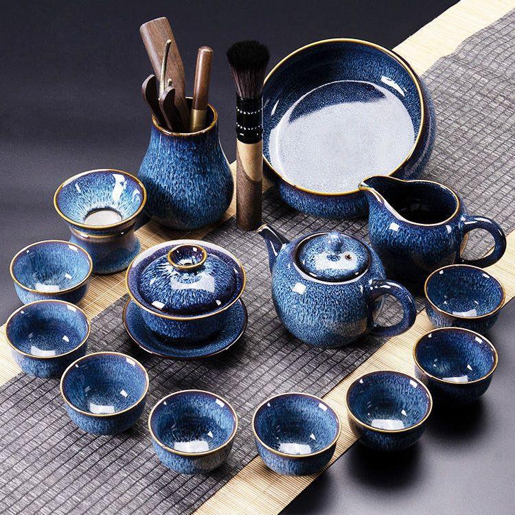 高档建盏泡茶杯功夫茶具套装整套陶瓷家用工夫茶壶小套办公室会客