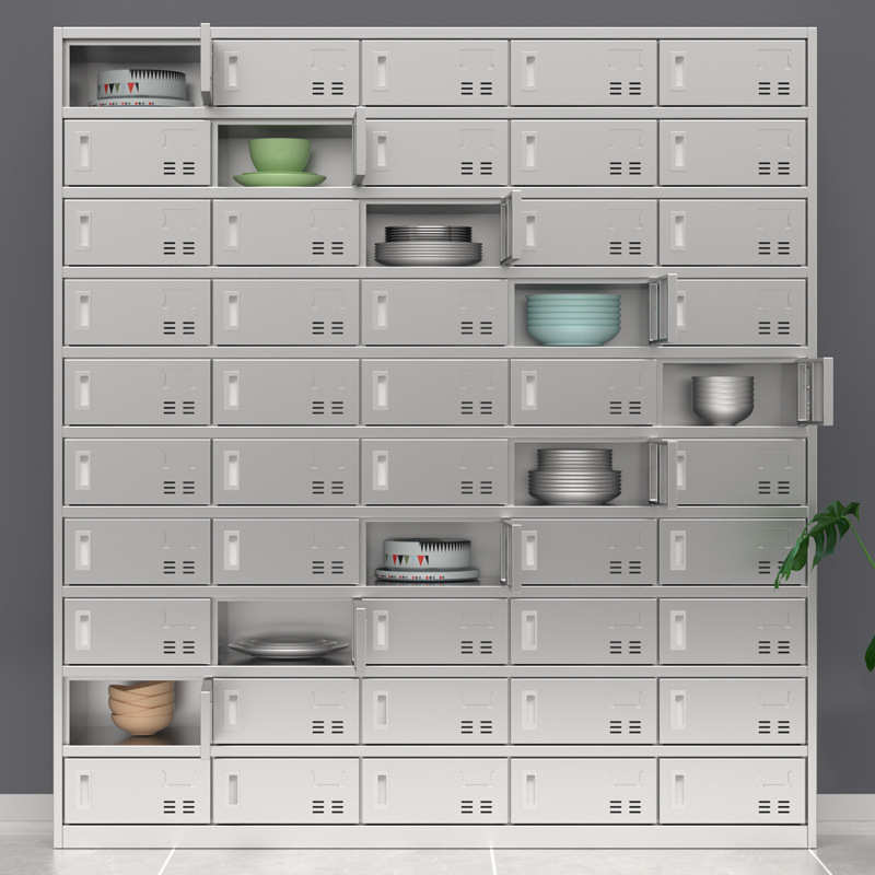 餐盘柜不锈钢多门碗筷饭盒员工餐具柜食堂碗柜餐厅商用多格储物柜