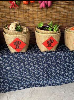 G2K成列展示竹编箩筐饭店明档超市果蔬陈列篮竹编