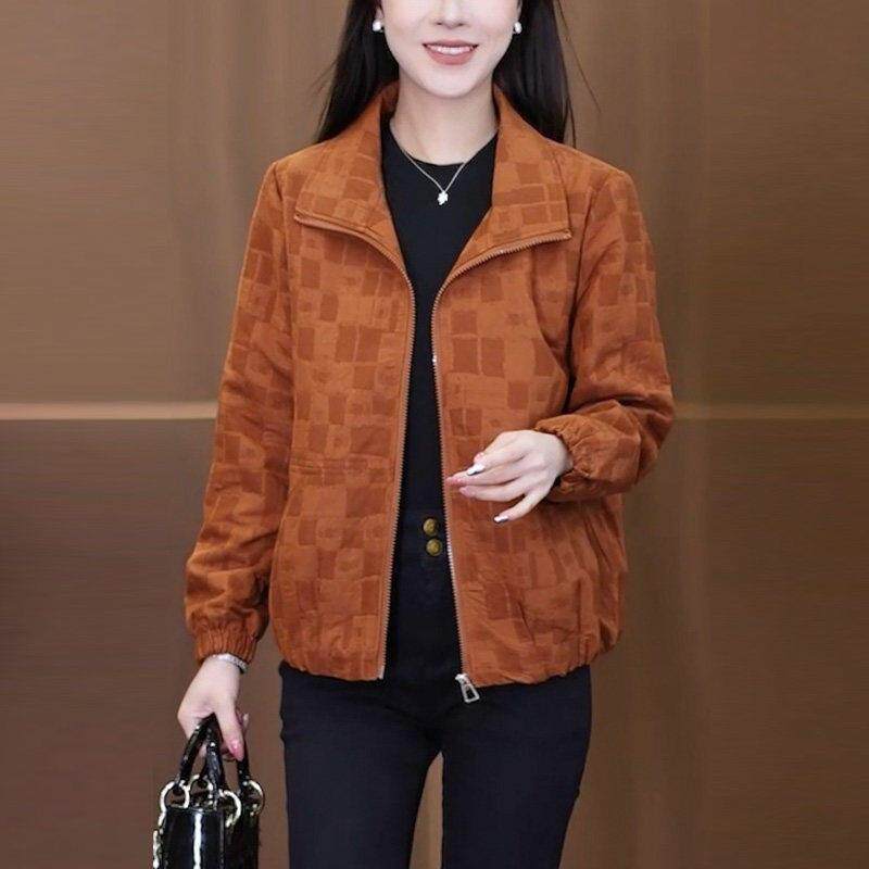 2026春秋外套中年妈妈时尚翻领短外套女洋气显瘦宽松休闲薄款上衣
