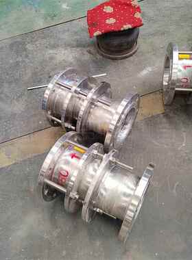 B2F法兰限位伸缩接头包气泡膜装全不锈30钢4伸缩双节242伸缩量大