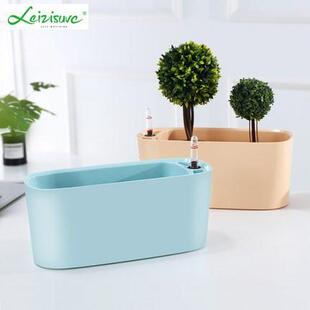 莱之秀北欧花盆长方形懒人简约自吸水室内绿萝树脂北欧花盆