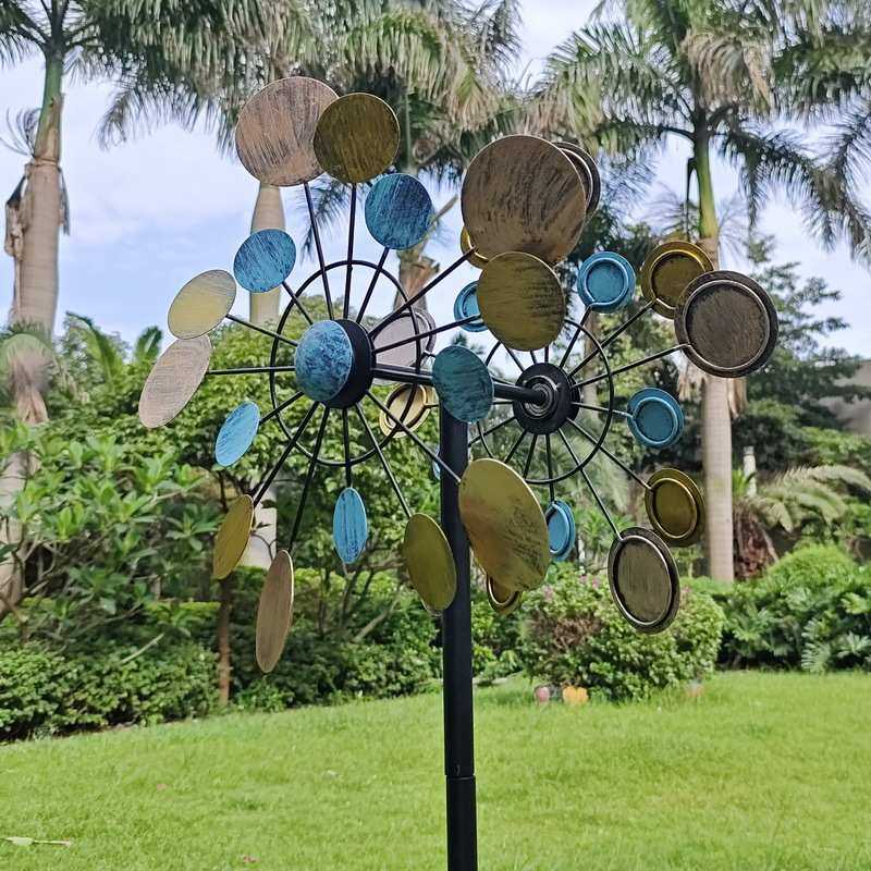 热销户外小风车双面旋转手工彩绘仿古磨砂感铁艺花园庭院装饰,家居饰品,户外/庭院摆件,淘宝优惠券,粉丝福利购,淘宝优惠卷