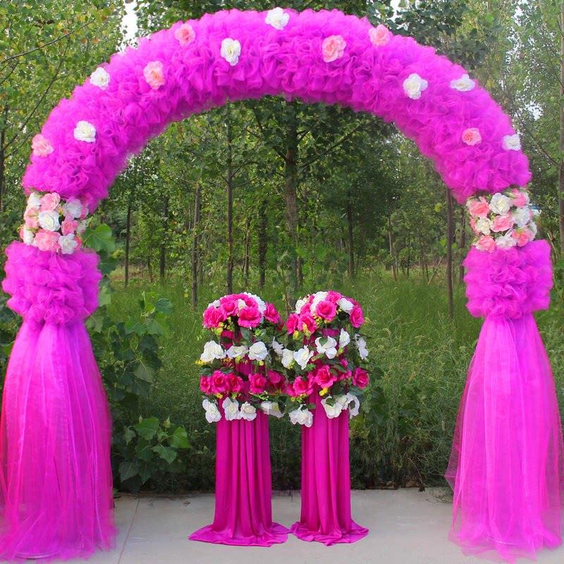 婚礼拱门开门拱门丝绸花拱门花摊位庆典活动婚礼道具婚礼花门拱门