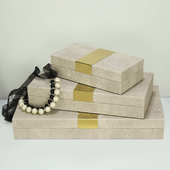 魔鬼鱼皮装 样板房衣帽间家居收纳盒新款 饰盒子摆件 饰品新中式 软装