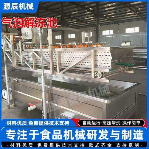 多功能海鲜气泡恒温肉类化冻池 冻肉解冻线 冻盘不锈钢解冻设备