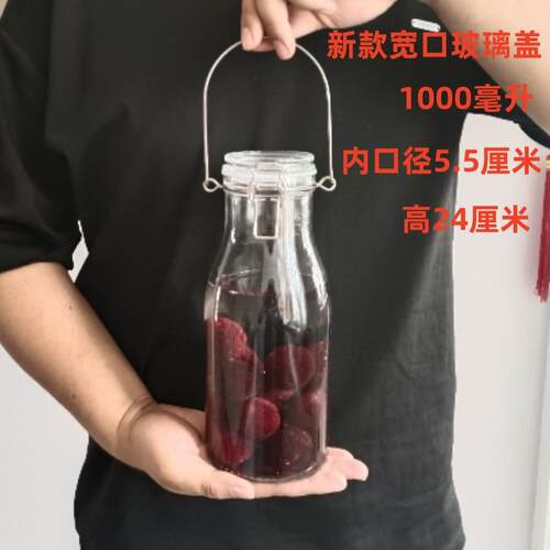 泡酒专用青梅酒瓶空瓶玻璃高档家用2斤酿酒泡杨梅酒玻璃瓶小带盖