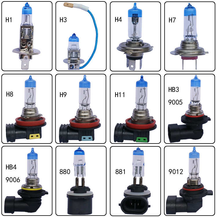 蓝冠汽车灯泡H7近光灯H1远光H4远近一体H3前雾灯12v24V卤素前大灯