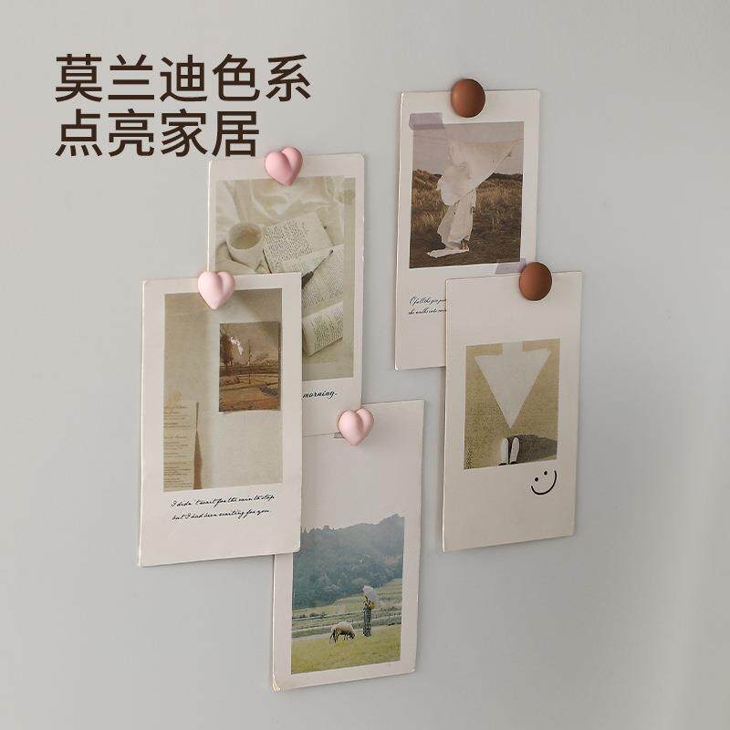 FaSoLa创意个性冰箱贴磁贴照片固定留言磁力贴轻奢风心形磁吸扣