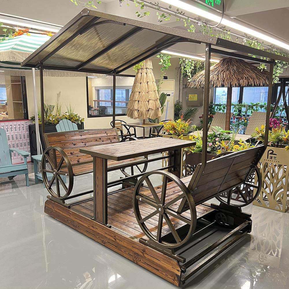 户外动力摇椅花园庭院四人秋千椅防水室外铝合金成人秋千摇椅