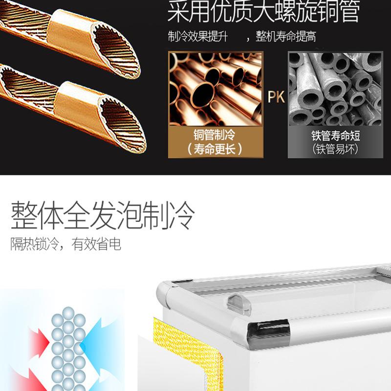 卧式保鲜柜展示柜冷藏冷冻柜商用烧烤饮料冰柜大容量岛柜冰箱
