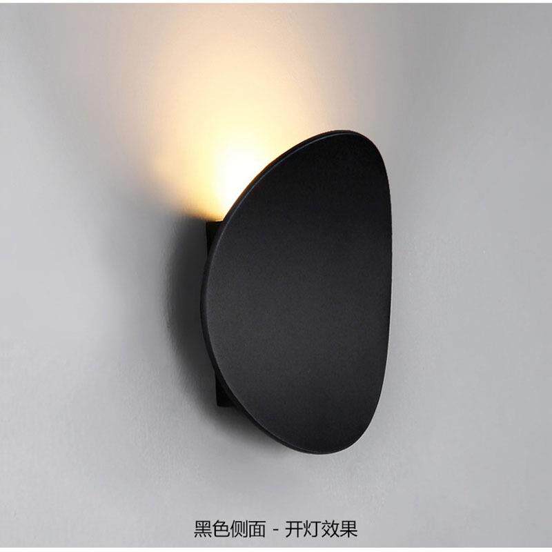 现代简约led壁灯圆形黑白色阳台玄关客厅电视背景灯卧室床头壁灯
