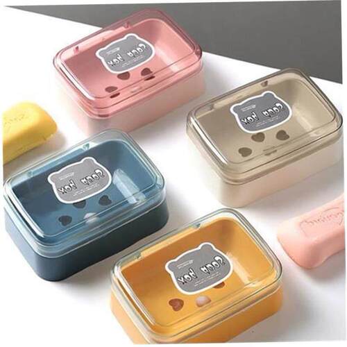 Square Soap box Drain Holder No punching sponge storage香皂
