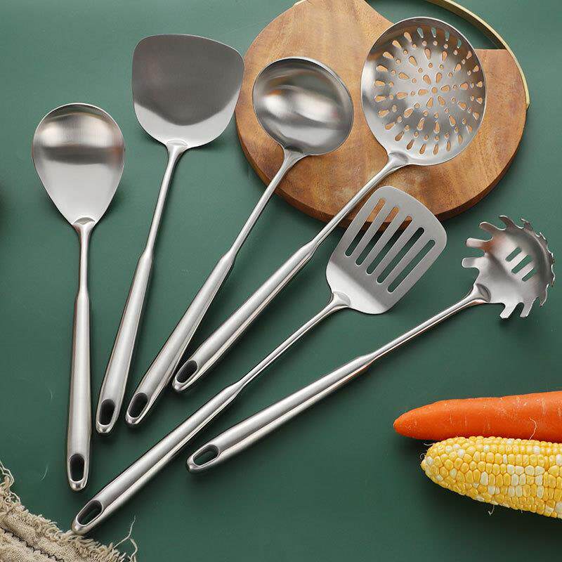 新款直销304不锈钢加厚厨具锅铲烹饪汤勺漏勺家用厨房用具套装 炒