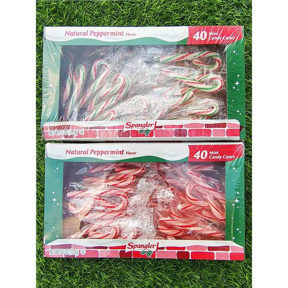 薄荷味迷你拐杖糖红白色墨西哥圣诞拐棍糖果SPANGLER CANDY CANES