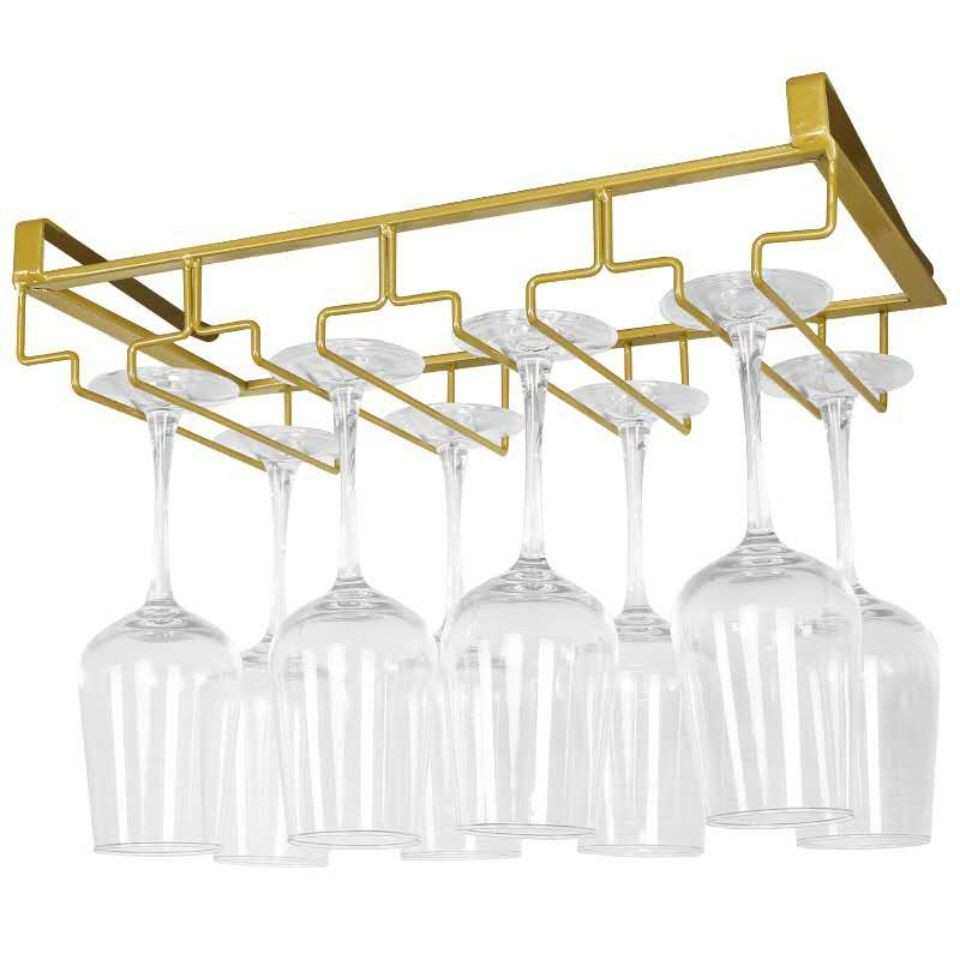 免钉不伤柜红酒杯架倒挂酒柜酒杯架免打孔酒杯橱柜高脚杯收纳酒架