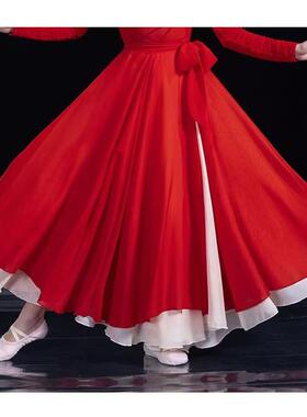 正品大金晨步悬挂同款舞红色摆裙儿童飘逸裙古典现舞表万江演代服