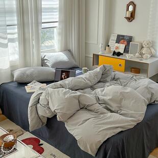 全棉四件套水洗棉全棉被套1.8m床单家用三件套学生宿舍床被罩床品